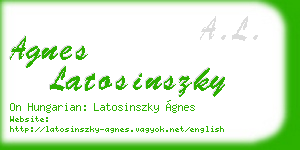 agnes latosinszky business card
