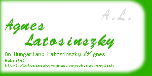 agnes latosinszky business card